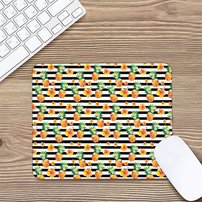 Pineapple And Hibiscus Striped Print Mouse Pad