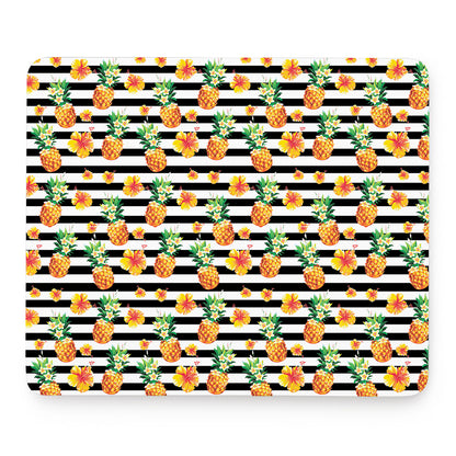 Pineapple And Hibiscus Striped Print Mouse Pad