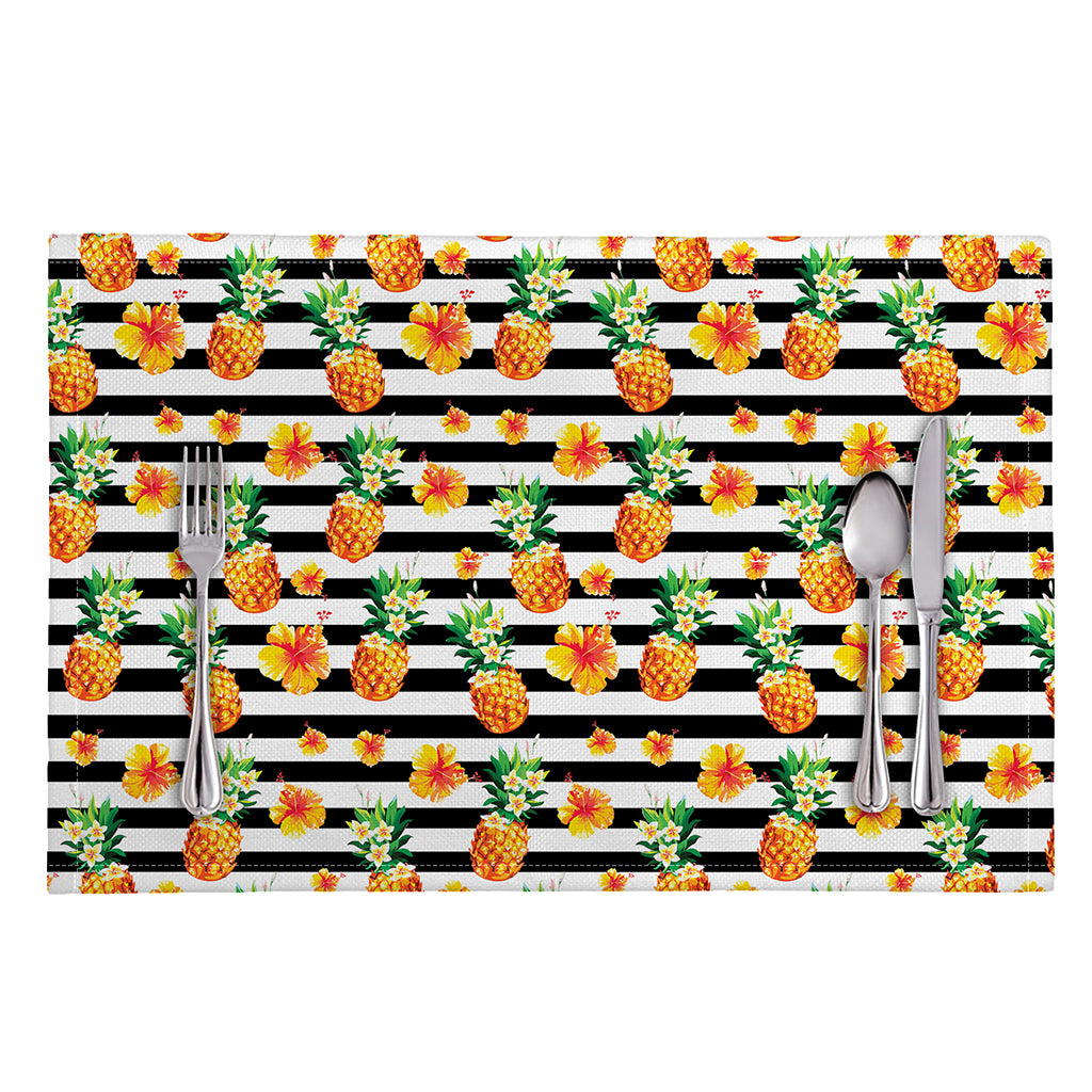Pineapple And Hibiscus Striped Print Placemat