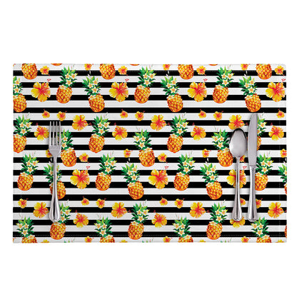 Pineapple And Hibiscus Striped Print Placemat