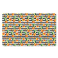 Pineapple And Hibiscus Striped Print Polyester Doormat