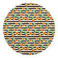 Pineapple And Hibiscus Striped Print Round Blanket