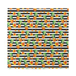 Pineapple And Hibiscus Striped Print Silk Bandana