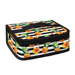 Pineapple And Hibiscus Striped Print Small Lunch Bag