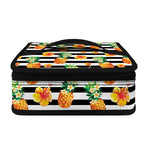Pineapple And Hibiscus Striped Print Small Lunch Bag