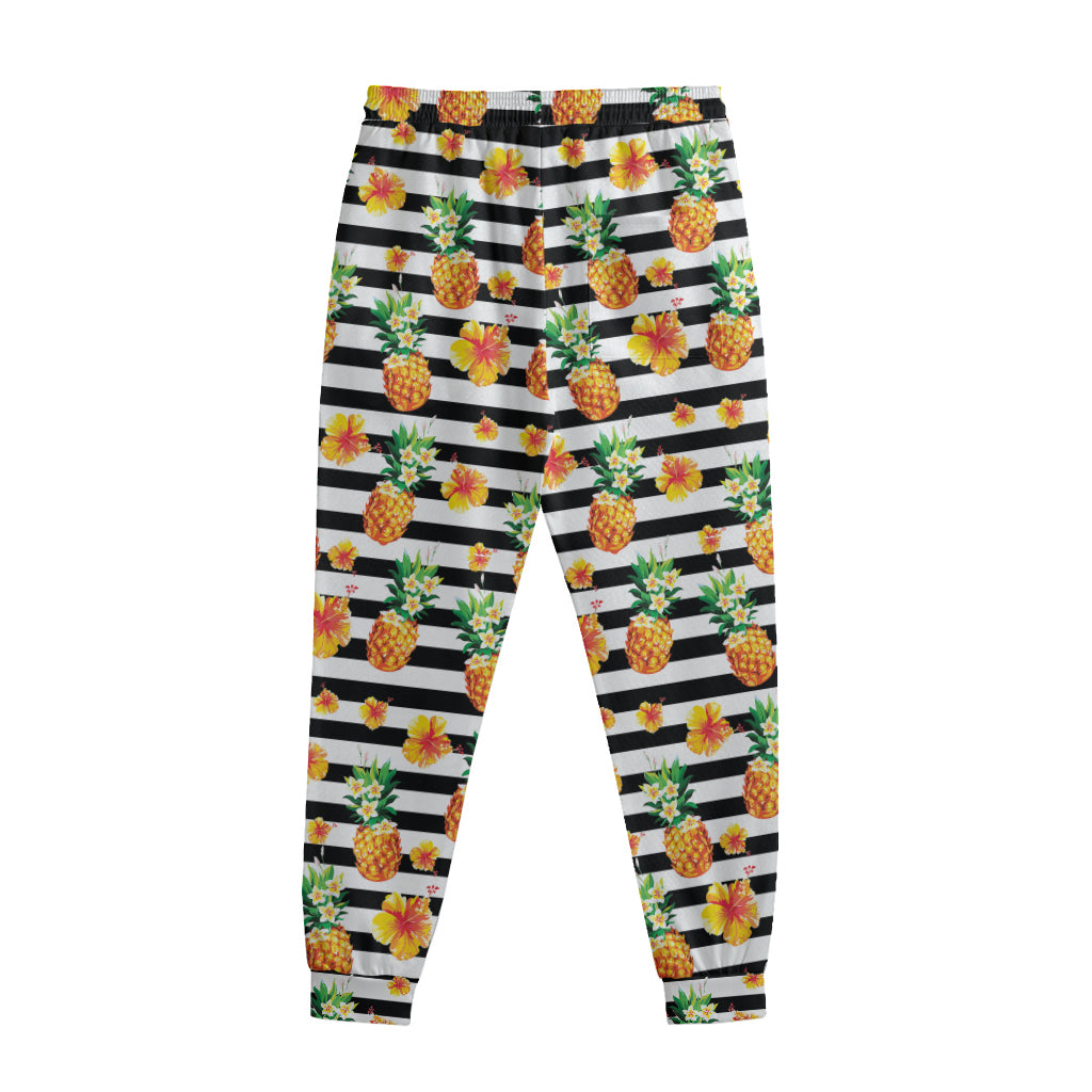 Pineapple And Hibiscus Striped Print Sweatpants