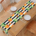 Pineapple And Hibiscus Striped Print Table Runner