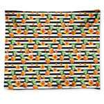 Pineapple And Hibiscus Striped Print Tapestry