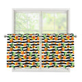 Pineapple And Hibiscus Striped Print Tier Curtains