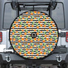 Pineapple And Hibiscus Striped Print Tire Cover With Camera Hole