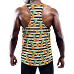 Pineapple And Hibiscus Striped Print Training Tank Top