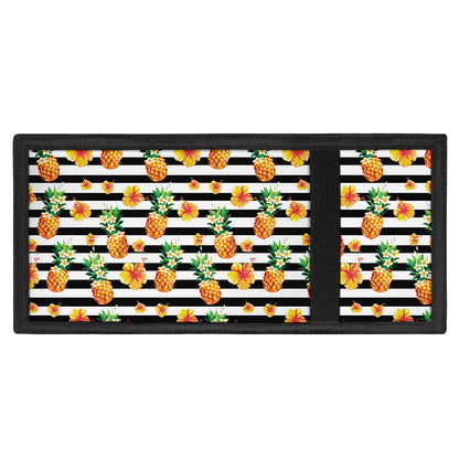 Pineapple And Hibiscus Striped Print Trifold Wallet