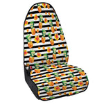 Pineapple And Hibiscus Striped Print Waterproof Car Seat Cover