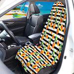 Pineapple And Hibiscus Striped Print Waterproof Car Seat Cover