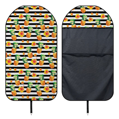 Pineapple And Hibiscus Striped Print Waterproof Car Seat Cover