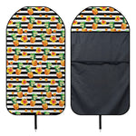 Pineapple And Hibiscus Striped Print Waterproof Car Seat Cover