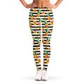 Pineapple And Hibiscus Striped Print Women's Leggings