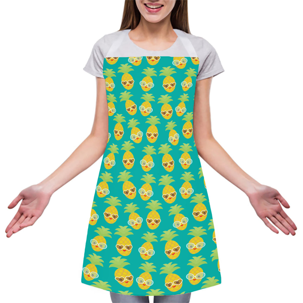 Pineapple Emoji Pattern Print Adjustable Apron