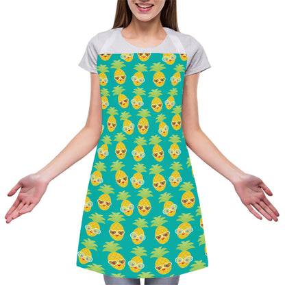 Pineapple Emoji Pattern Print Adjustable Apron