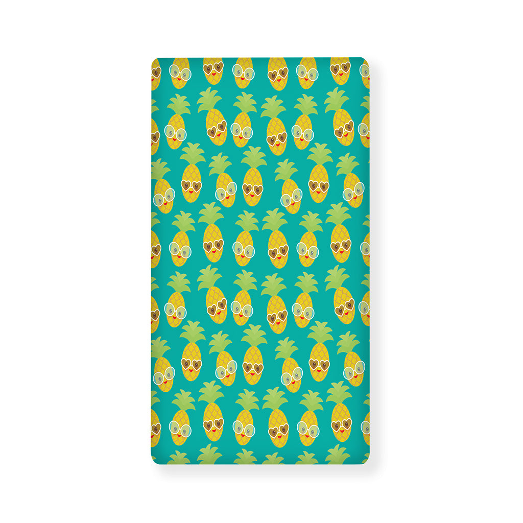 Pineapple Emoji Pattern Print Baby Crib Sheet