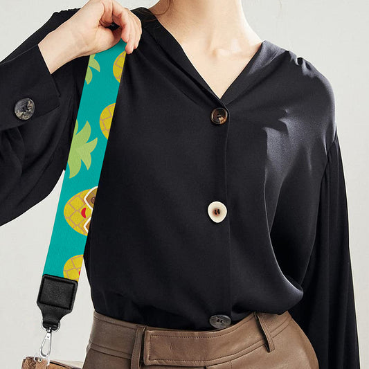 Pineapple Emoji Pattern Print Bag Strap