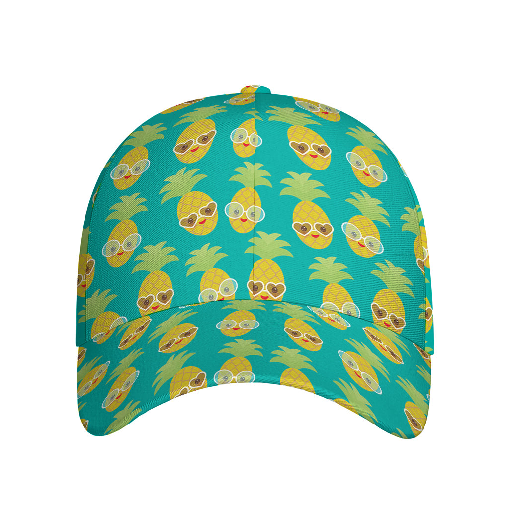 Pineapple Emoji Pattern Print Baseball Cap