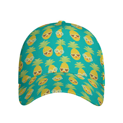 Pineapple Emoji Pattern Print Baseball Cap