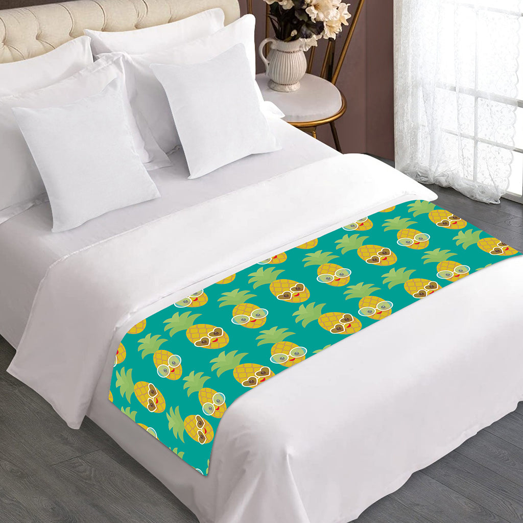 Pineapple Emoji Pattern Print Bed Runner