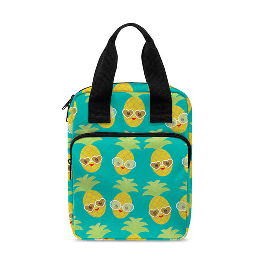 Pineapple Emoji Pattern Print Bible Tote Bag
