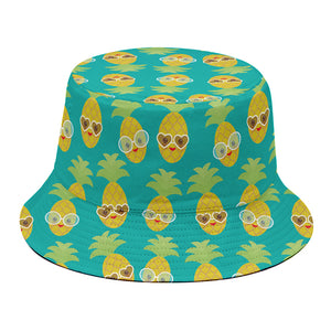 Pineapple Emoji Pattern Print Bucket Hat