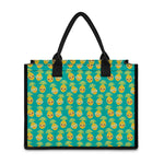 Pineapple Emoji Pattern Print Canvas Tote Bag
