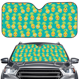 Pineapple Emoji Pattern Print Car Windshield Sun Shade