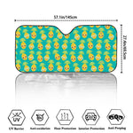 Pineapple Emoji Pattern Print Car Windshield Sun Shade