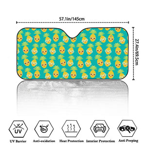 Pineapple Emoji Pattern Print Car Windshield Sun Shade