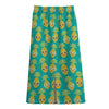 Pineapple Emoji Pattern Print Cotton Front Slit Maxi Skirt