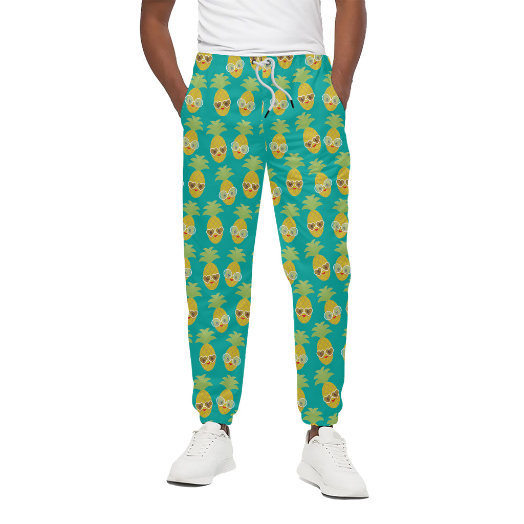 Pineapple Emoji Pattern Print Cotton Pants