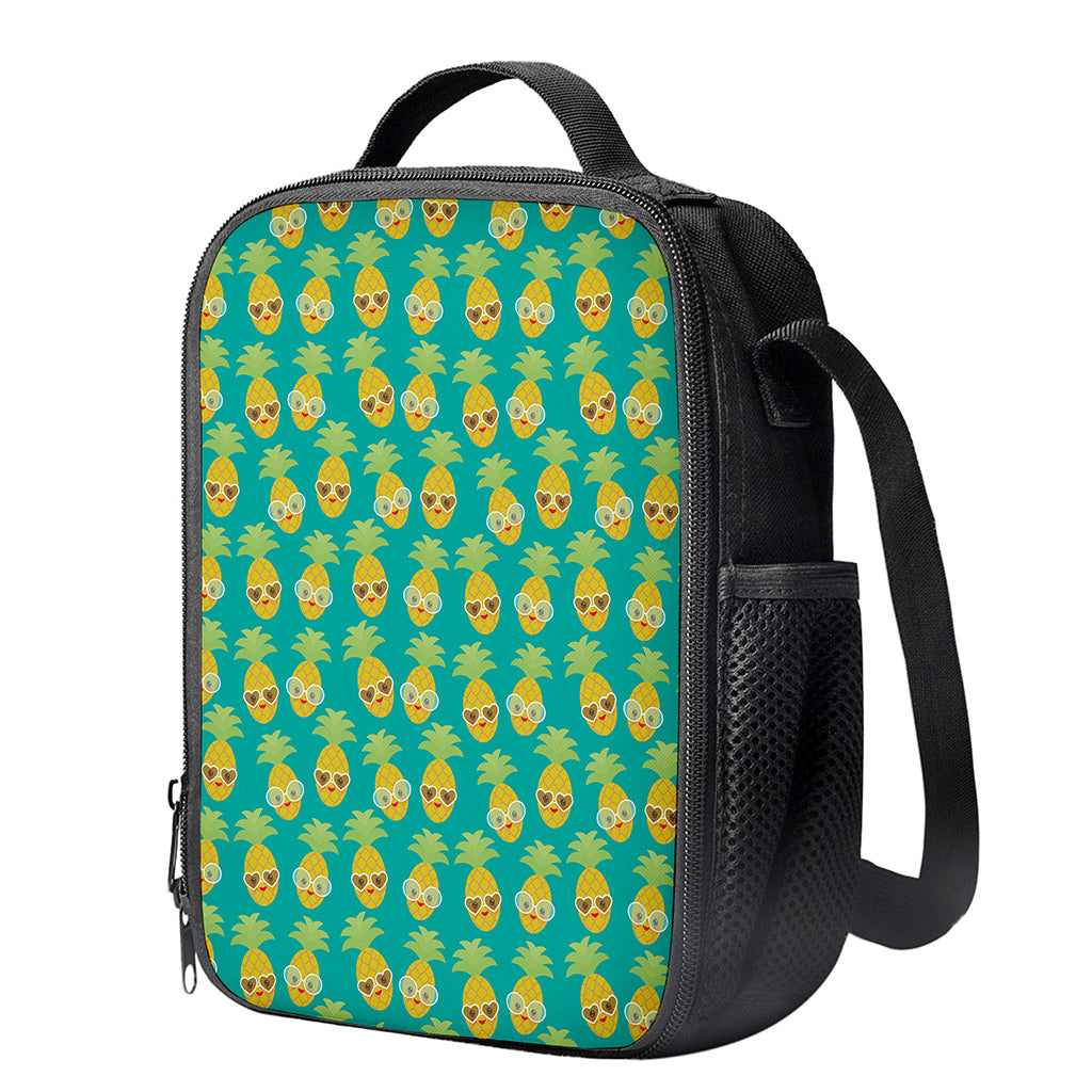 Pineapple Emoji Pattern Print Crossbody Lunch Bag