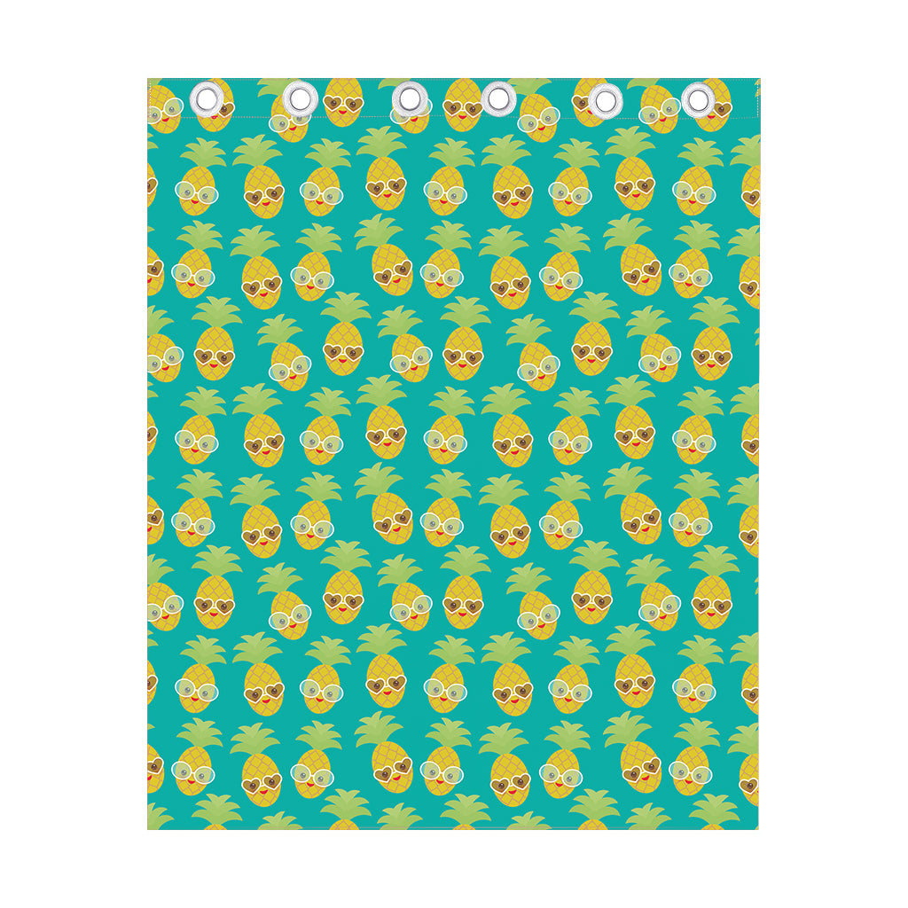 Pineapple Emoji Pattern Print Curtain