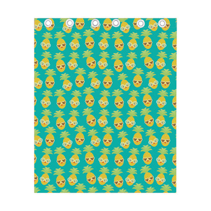Pineapple Emoji Pattern Print Curtain