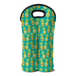 Pineapple Emoji Pattern Print Double Neoprene Wine Tote