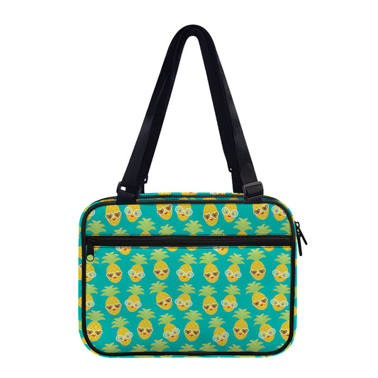 Pineapple Emoji Pattern Print Double Strap Bible Bag