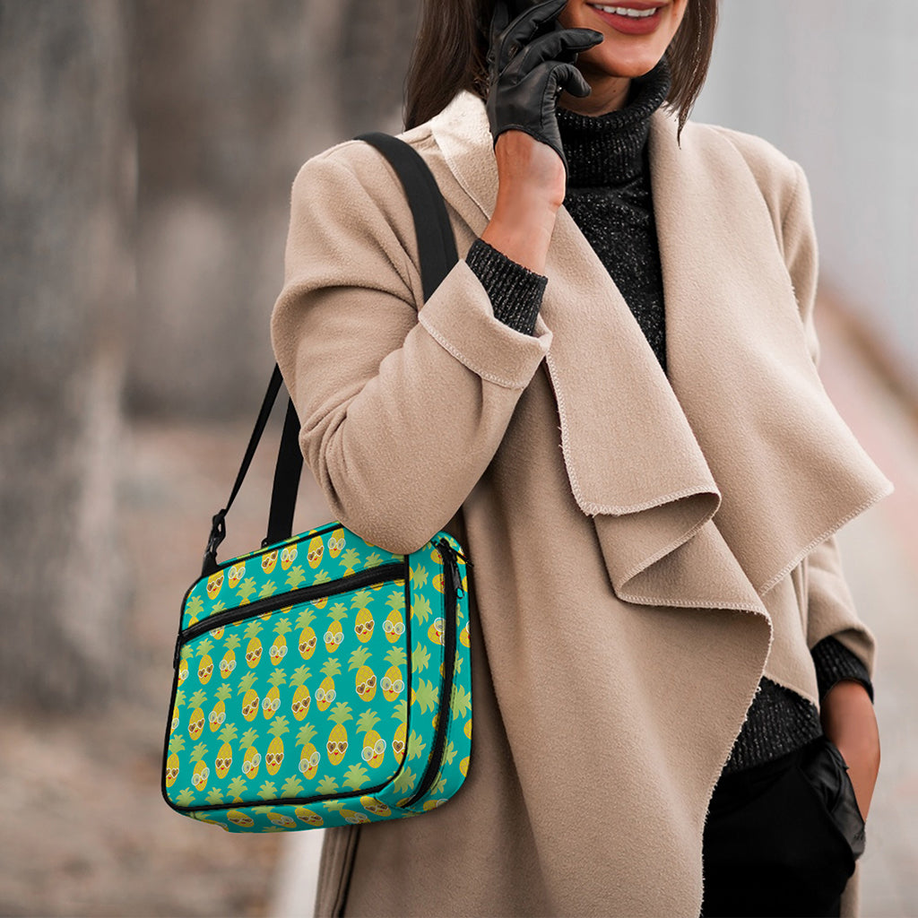Pineapple Emoji Pattern Print Double Strap Bible Bag