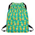 Pineapple Emoji Pattern Print Drawstring Backpack