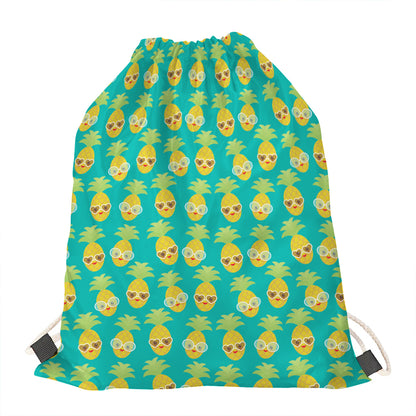 Pineapple Emoji Pattern Print Drawstring Bag