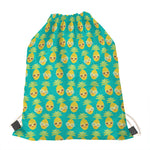 Pineapple Emoji Pattern Print Drawstring Bag