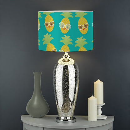 Pineapple Emoji Pattern Print Drum Lamp Shade