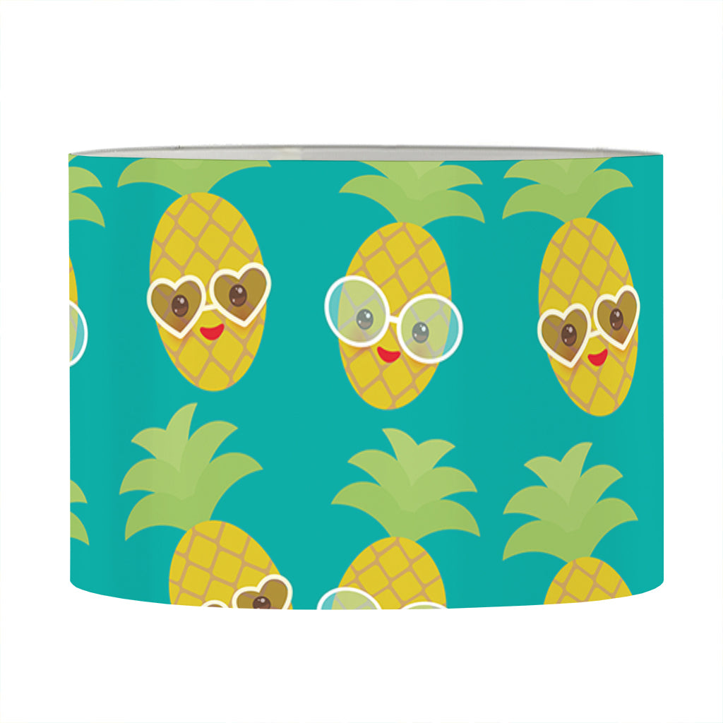 Pineapple Emoji Pattern Print Drum Lamp Shade