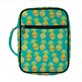 Pineapple Emoji Pattern Print Front Pocket Bible Bag