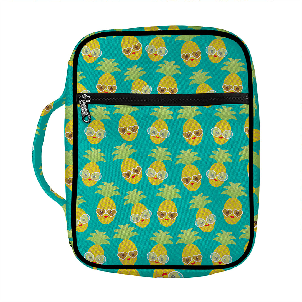 Pineapple Emoji Pattern Print Front Pocket Bible Bag