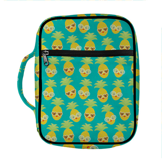 Pineapple Emoji Pattern Print Front Pocket Bible Bag